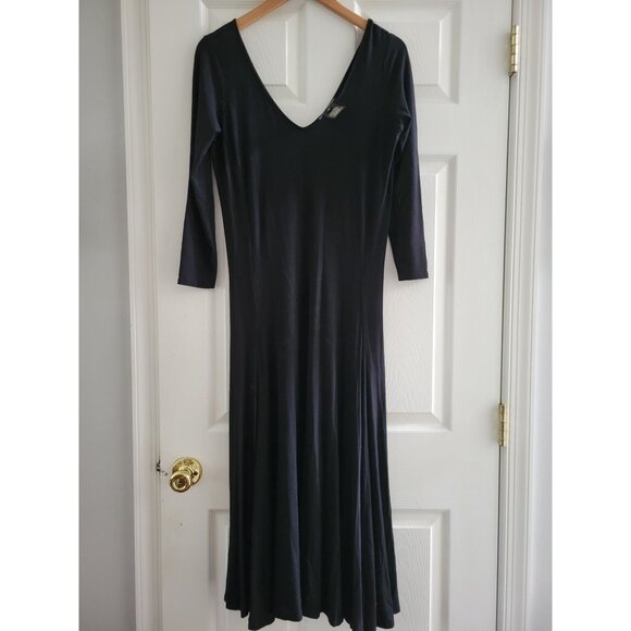 Ralph Lauren Black Label Black Cocktail Midi dress size Medium Quiet Luxury - Picture 7 of 7